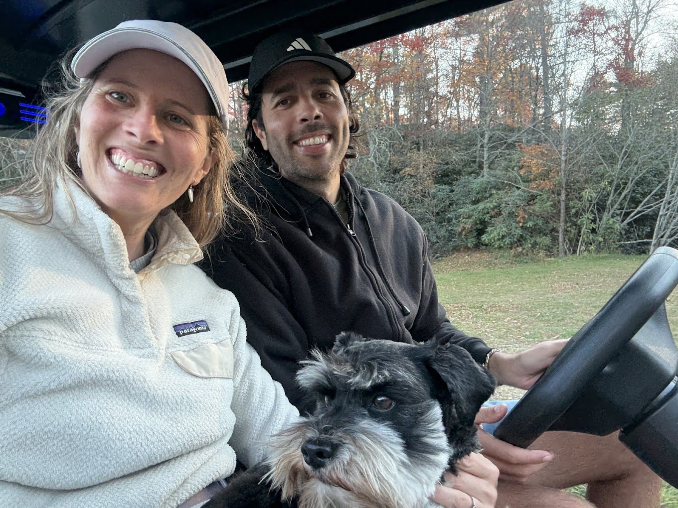David Rose with his wife and their dog